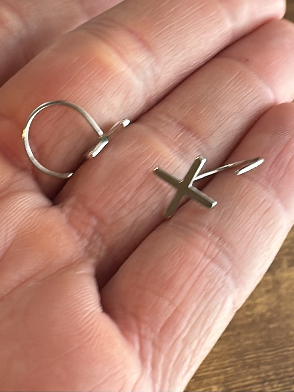 Uncommon James Silver Cross Hoop Drop Earrings